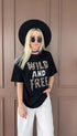 T-krekls "WILD AND FREE 5202" - melns